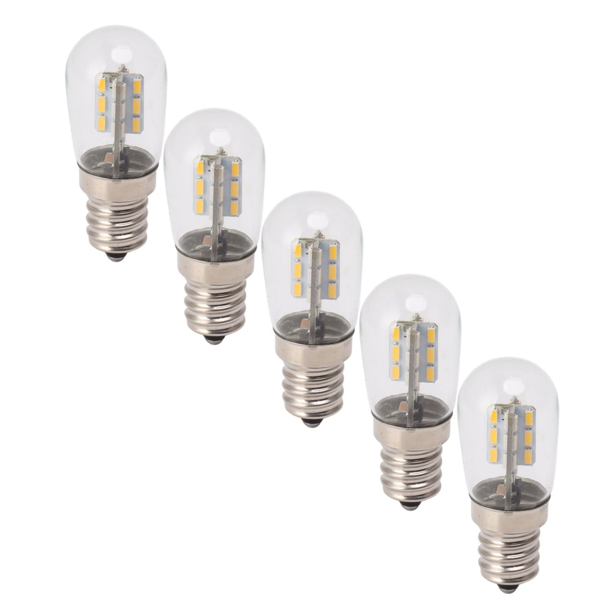 5Pcs E12 LED Bulb High Brightness 120V Fridge Lamp Bulb with 24pcs Bead for Refrigerator Warm Light