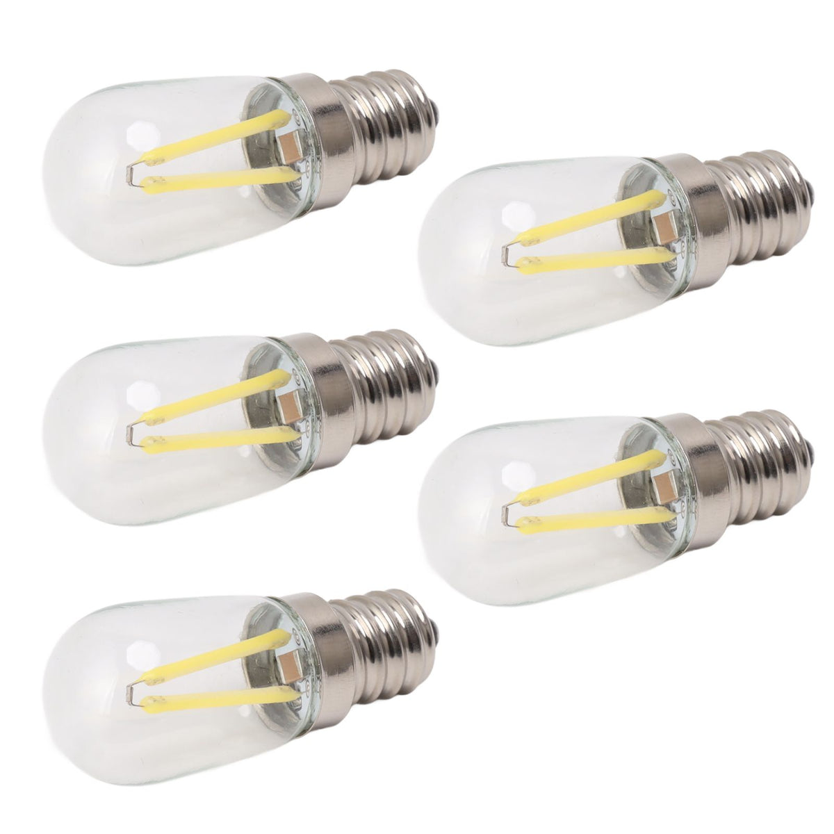 5Pcs Refrigerator Lamp Bulb Low Heat Low Power Consumption E12 LED Fridge Light Bulb 120V White Light