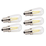 5Pcs Refrigerator Lamp Bulb Low Heat Low Power Consumption E12 LED Fridge Light Bulb 120V White Light - Top-Down View