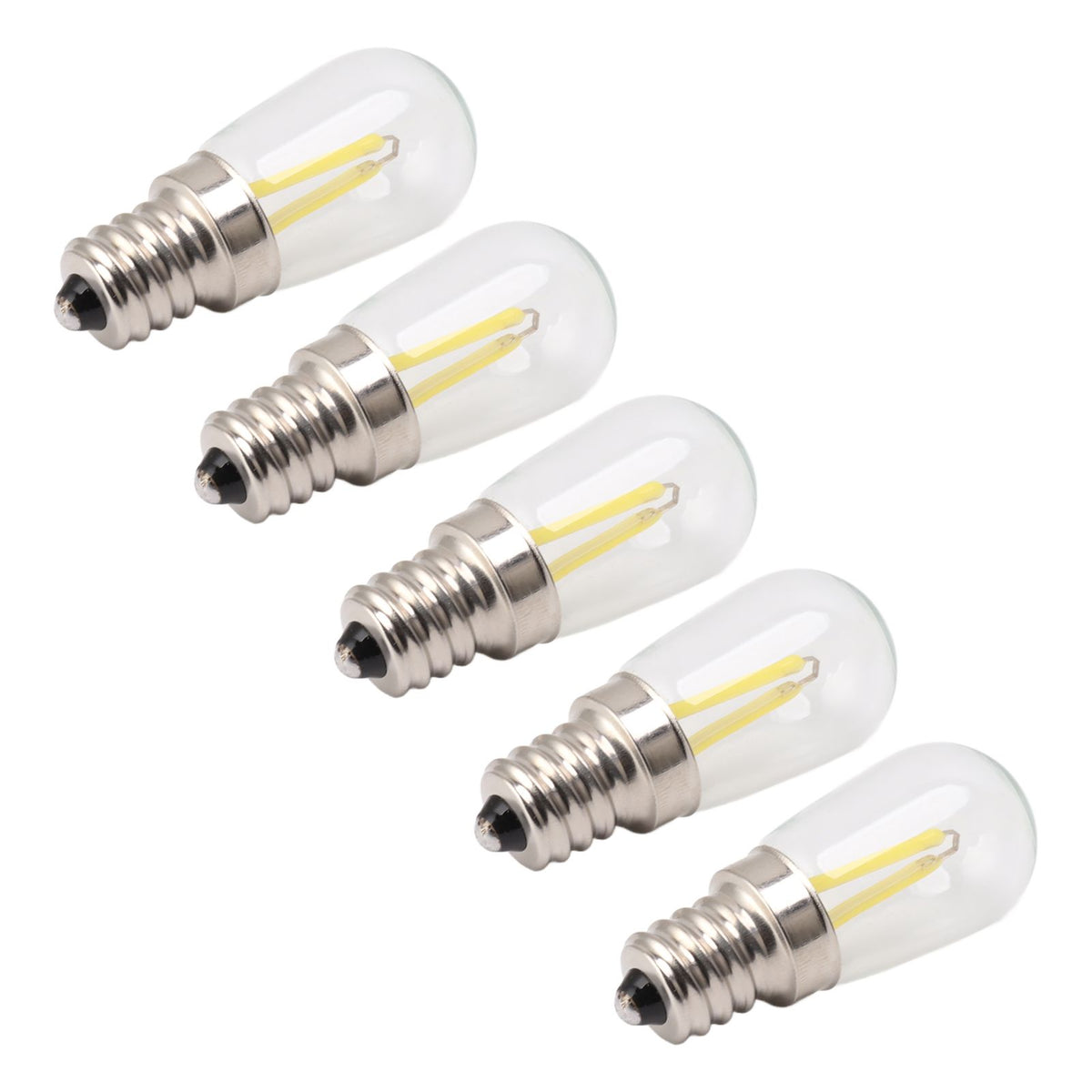 5Pcs Refrigerator Lamp Bulb Low Heat Low Power Consumption E12 LED Fridge Light Bulb 120V White Light