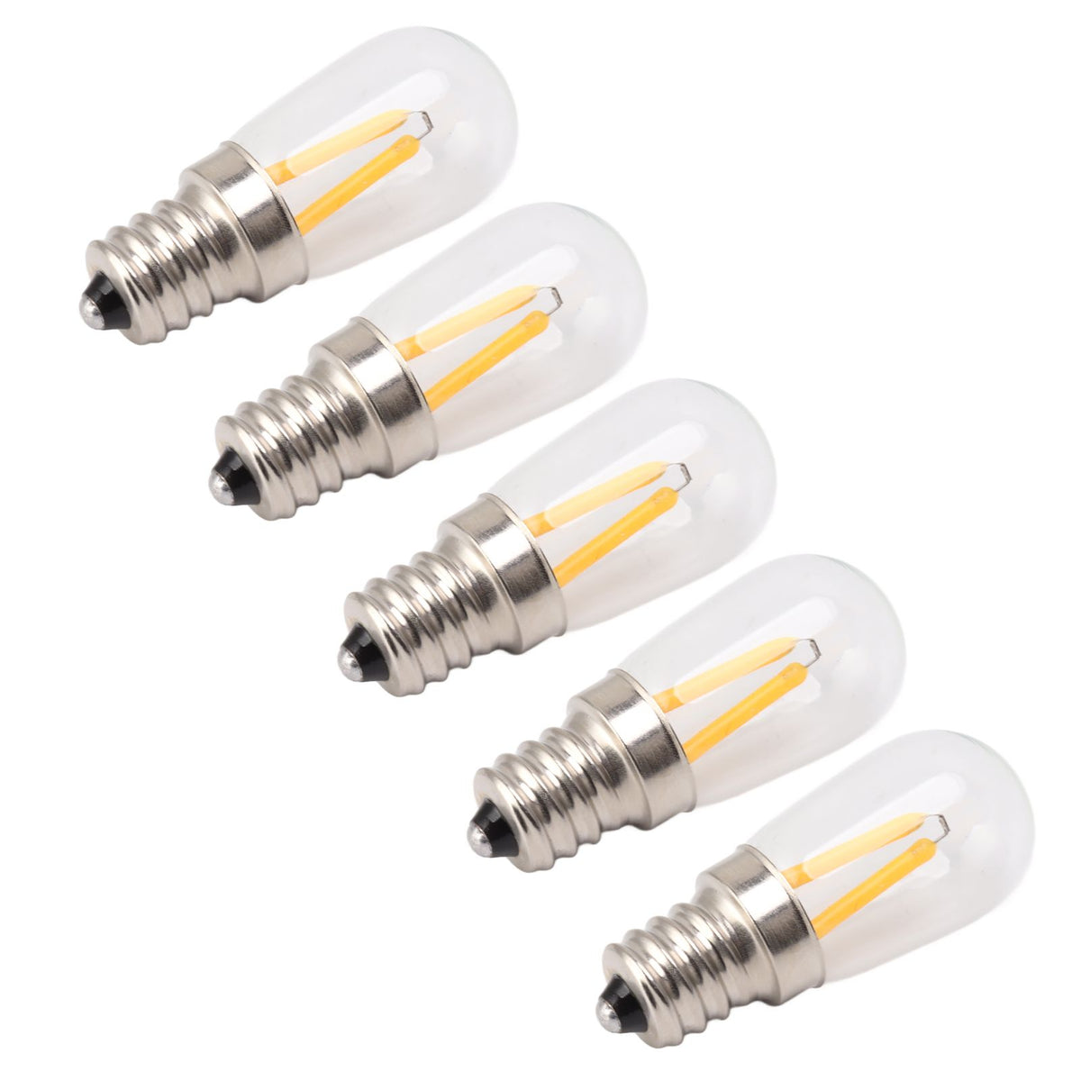 5Pcs Refrigerator Lamp Bulb Low Heat Low Power Consumption E12 LED Fridge Light Bulb 120V Warm Light