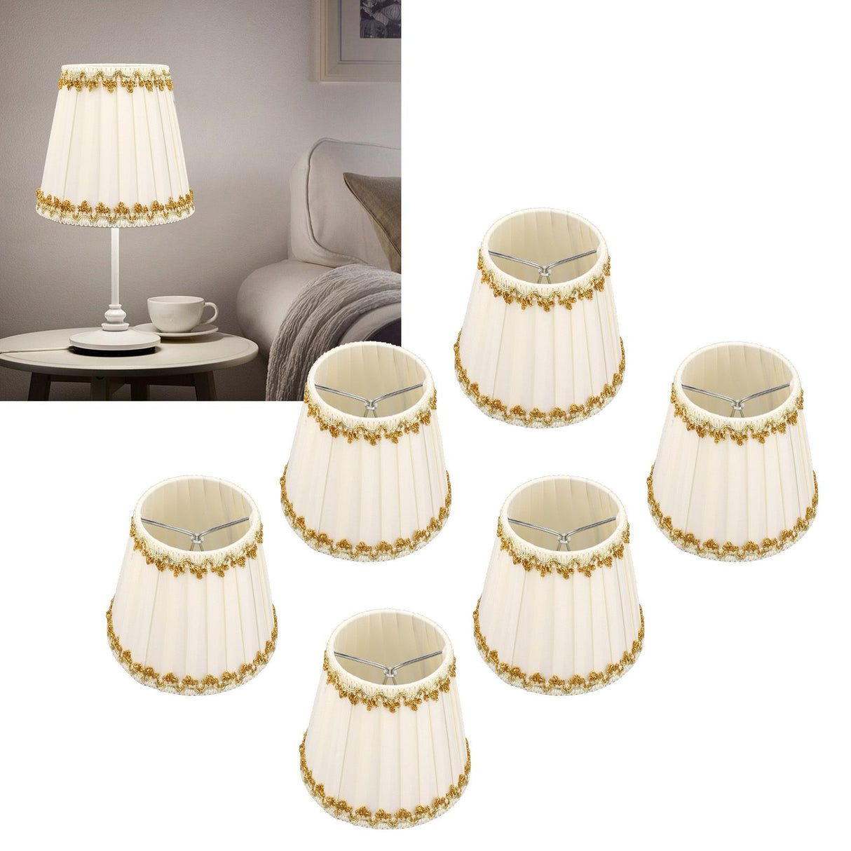 6Pcs Lampshade Candle Lamp Shade Modern Simple Style Home Decoration for Small E14 Bulb