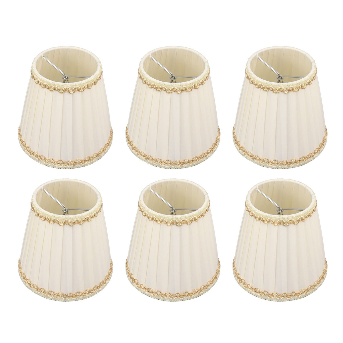 6PCS Set Small Lamp Shade Modern Style Cloth Clip On Bulb Chandelier Lamp Shade for Table Wall