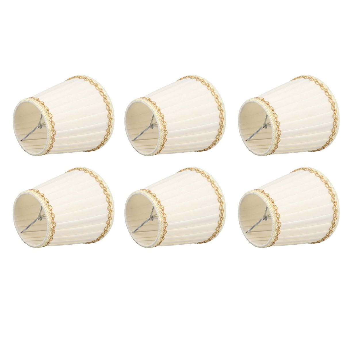 6PCS Set Small Lamp Shade Modern Style Cloth Clip On Bulb Chandelier Lamp Shade for Table Wall