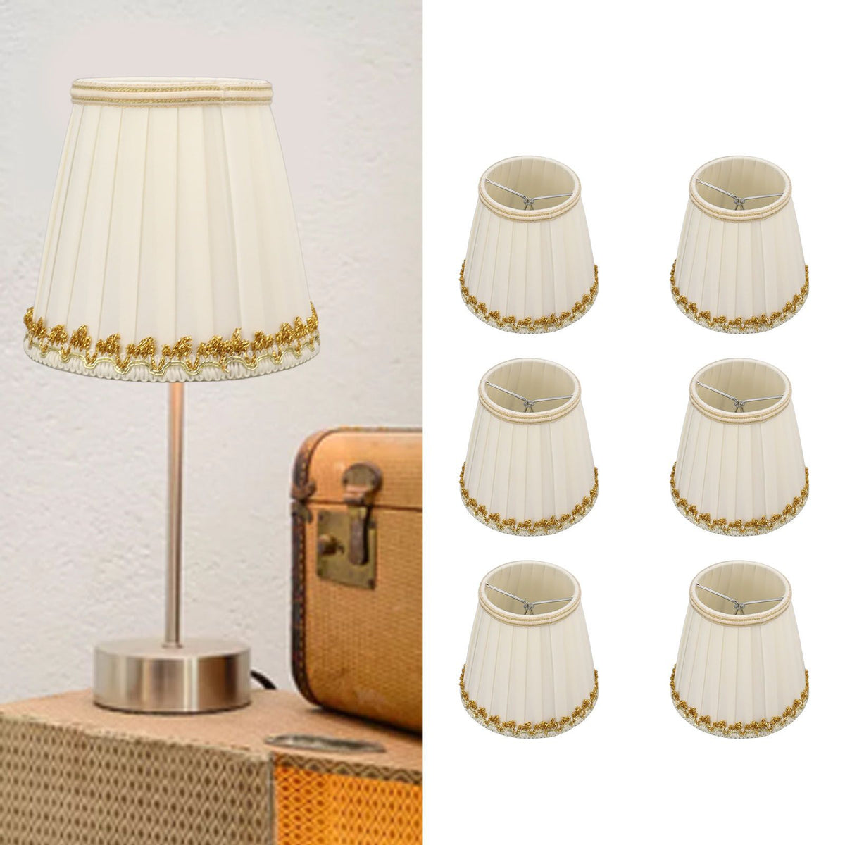 6Pcs Small Lamp Shades Safe Soft Easy Installation Modern Light Weight Table Lampshade for E14 Bulb Bedroom Hotel