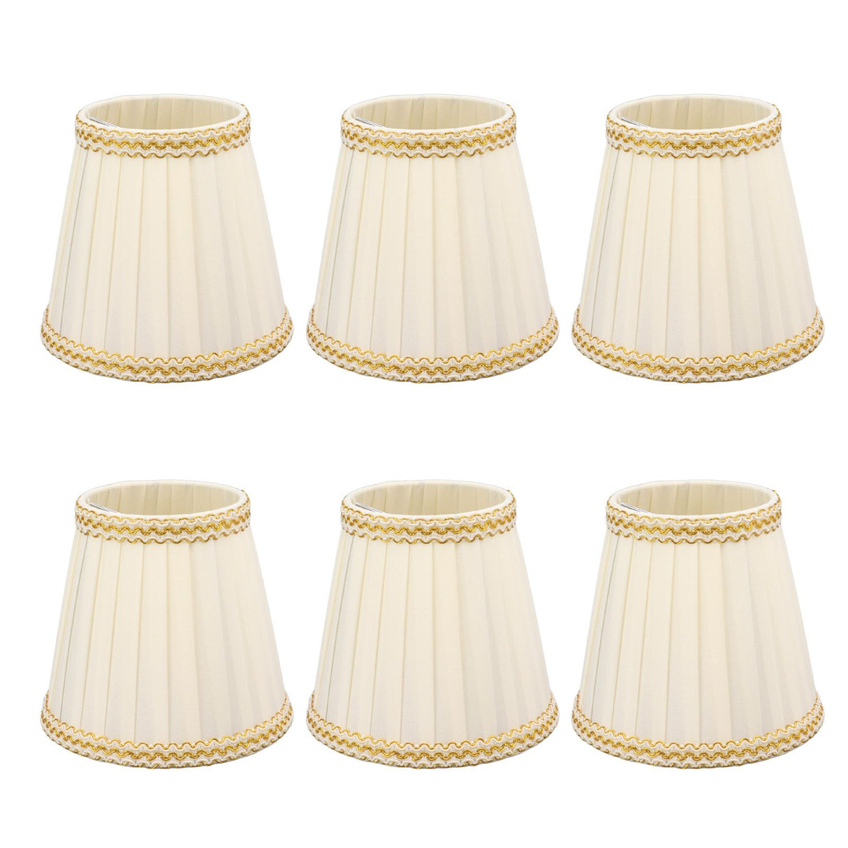 6Pcs Small Lamp Shade Clip On Drum Lampshade Cloth for Chandelier Candle Bulbs Lighting Accessories