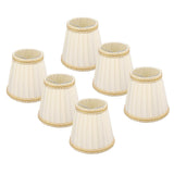 6Pcs Small Lamp Shade Clip On Drum Lampshade Cloth for Chandelier Candle Bulbs Lighting Accessories - Front View