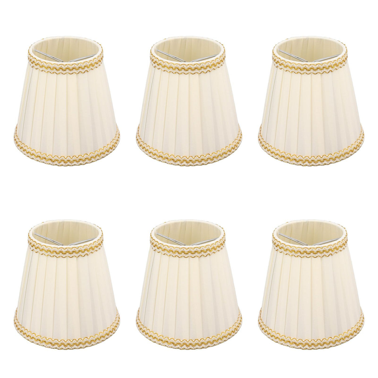 6Pcs Small Lamp Shade Clip On Drum Lampshade Cloth for Chandelier Candle Bulbs Lighting Accessories