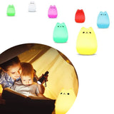 Cute Cat Night Light for Kids 7 Color LED Tap Nursery Night Light USB Rechargeable Bedside Night Lamp - Extra Image