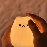 Cute Cat Night Light for Kids 7 Color LED Tap Nursery Night Light USB Rechargeable Bedside Night Lamp - Extra Image