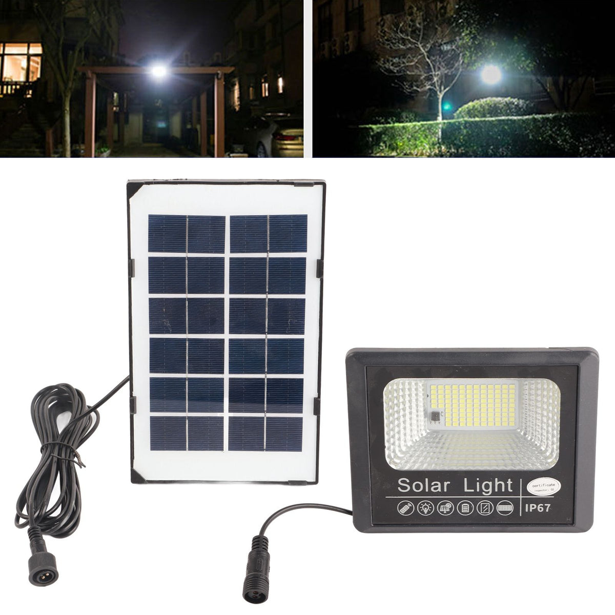 30W 100LED Solar Street Lamp Remote Control Light Control Timing Floodlight Super Bright Waterproof for Outdoor Garden