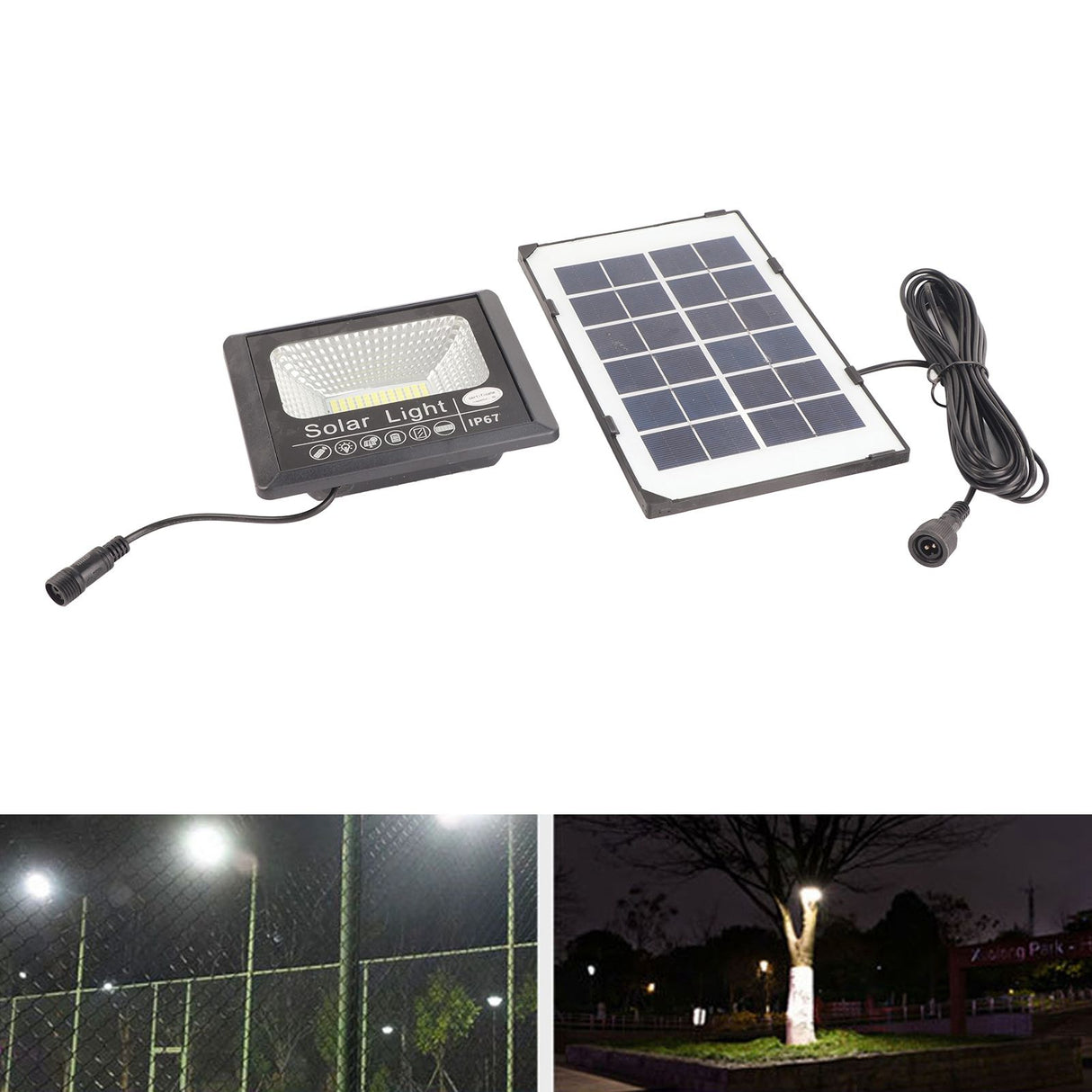 30W 100LED Solar Street Lamp Remote Control Light Control Timing Floodlight Super Bright Waterproof for Outdoor Garden