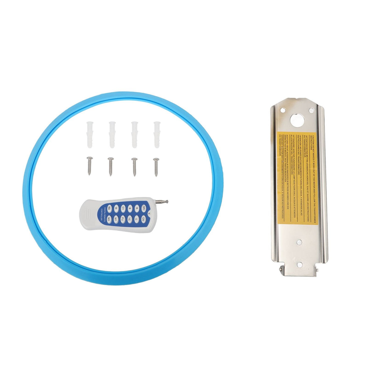 LED Underwater Swimming Pool Light 45W RGB Color Stainless Steel Pool Lamp AC12V Wall Surface Mounted IP68 Waterproof with Remote Controller