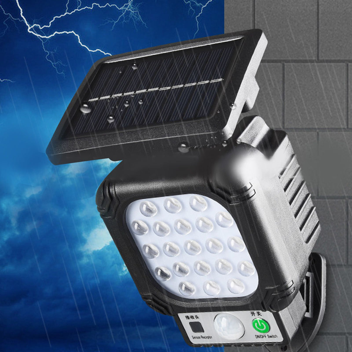 LED Solar Wall Light 21 LED Beads Super Bright IP65 Waterproof Outdoor Solar Motion Sensor Light with 16.4ft Cable