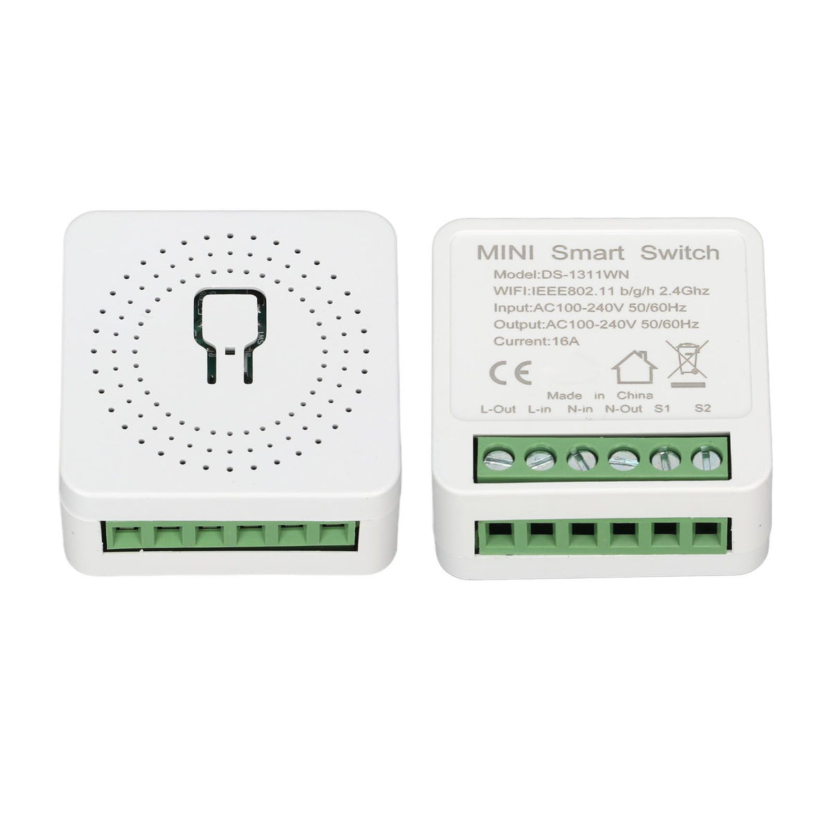 WiFi Switch Portable 16A Smart Power Switch APP Voice Control Miniature Remote Dual Control Switch for Tuya APP AC100‑240V