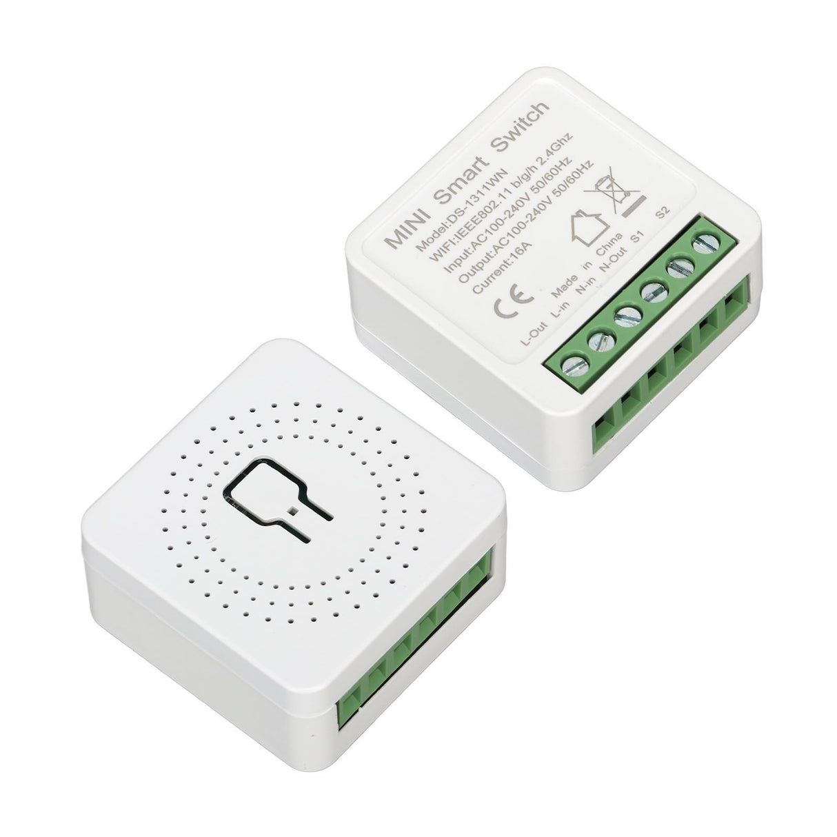 WiFi Switch Portable 16A Smart Power Switch APP Voice Control Miniature Remote Dual Control Switch for Tuya APP AC100‑240V