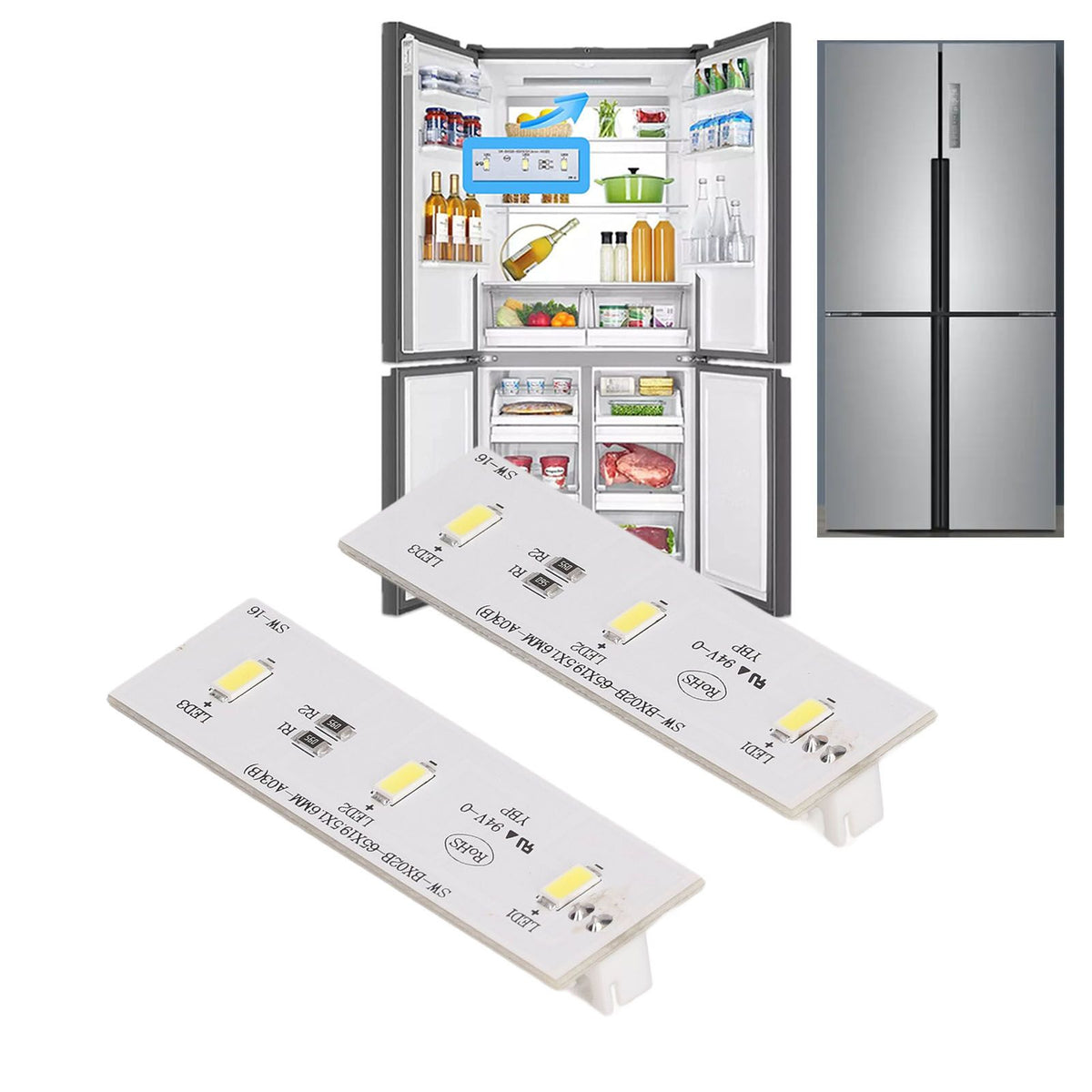 2Pcs Refrigerator LED Light Strip Bar Replacement Freezer Refrigerator Light Strip Bar Repair Part for SW BX02B DC 12V