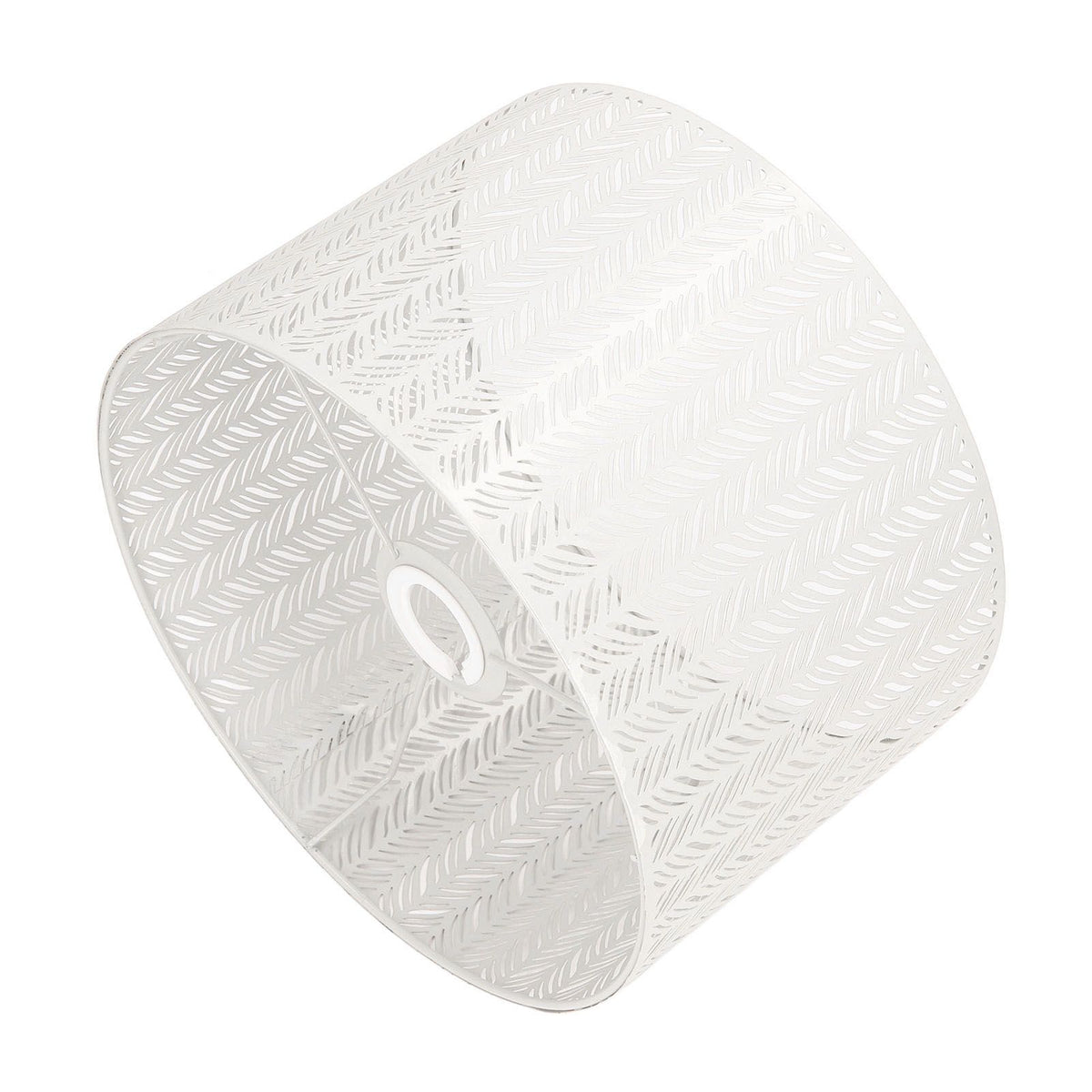 Drum Lamp Shade E27 E14 Clip Fir Leaf Shape Hollow Out Metal Decorative Lampshade Cover for Table Wall Ceiling Lamp White