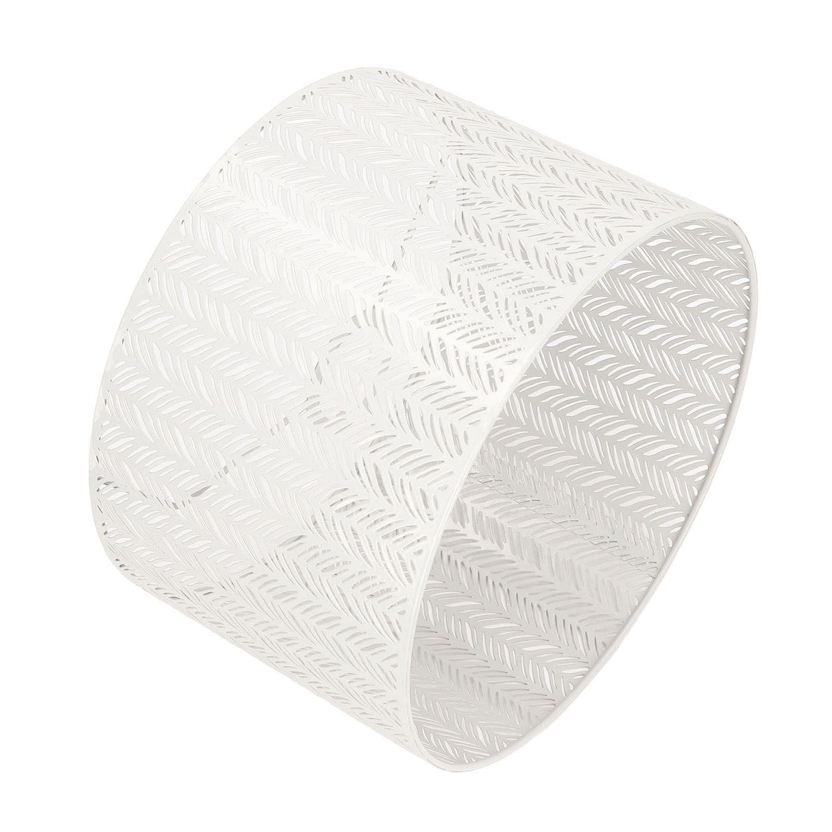 Drum Lamp Shade E27 E14 Clip Fir Leaf Shape Hollow Out Metal Decorative Lampshade Cover for Table Wall Ceiling Lamp White