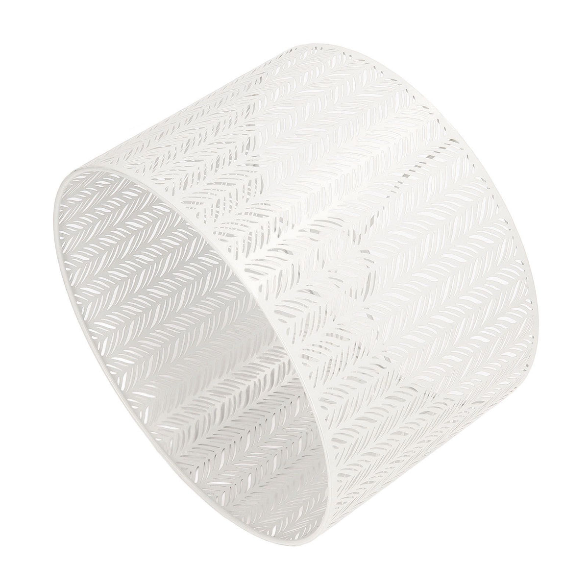 Drum Lamp Shade E27 E14 Clip Fir Leaf Shape Hollow Out Metal Decorative Lampshade Cover for Table Wall Ceiling Lamp White