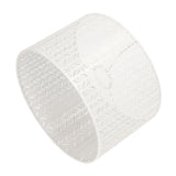 Drum Lamp Shade E27 E14 Clip Fir Leaf Shape Hollow Out Metal Decorative Lampshade Cover for Table Wall Ceiling Lamp White - Rear View