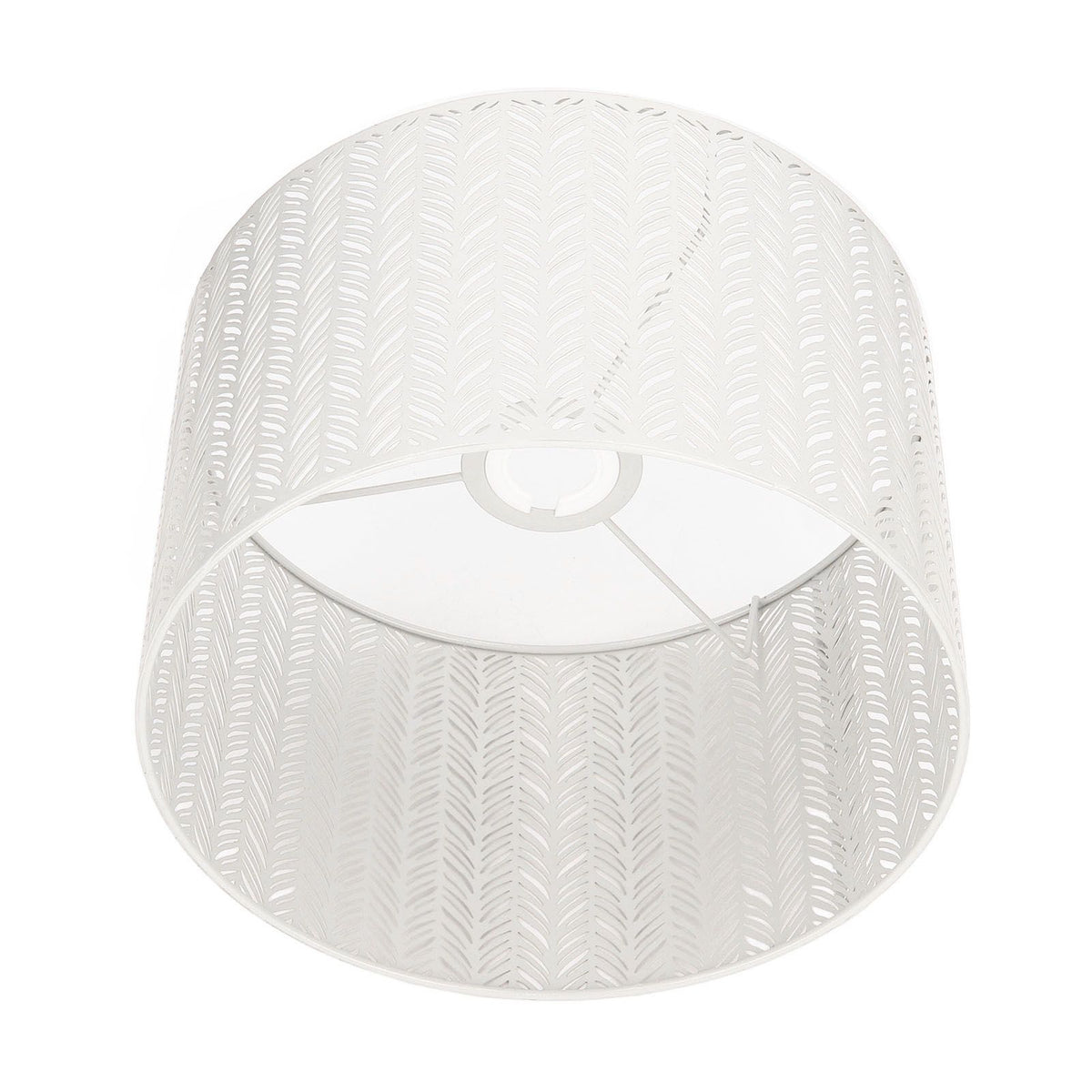 Drum Lamp Shade E27 E14 Clip Fir Leaf Shape Hollow Out Metal Decorative Lampshade Cover for Table Wall Ceiling Lamp White