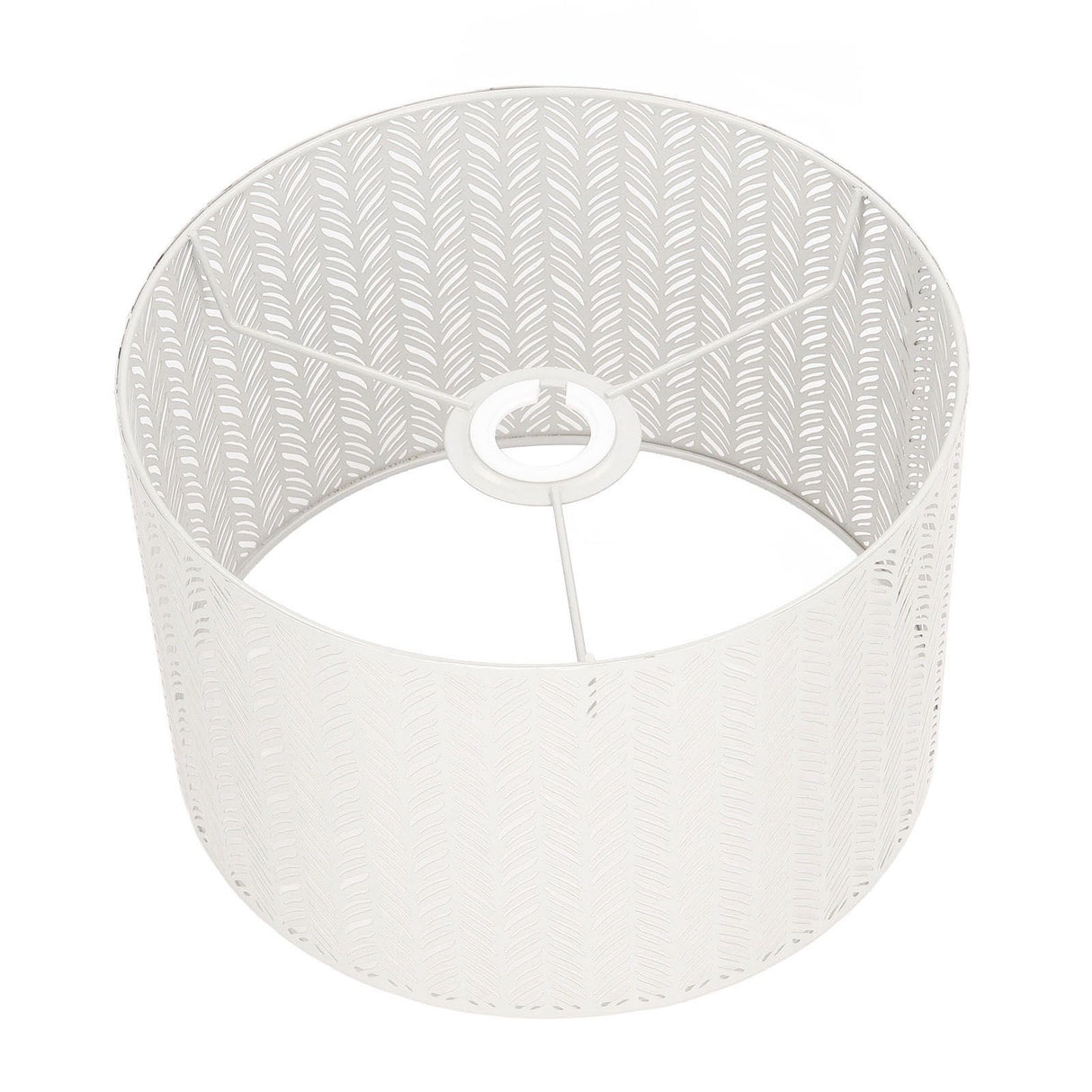 Drum Lamp Shade E27 E14 Clip Fir Leaf Shape Hollow Out Metal Decorative Lampshade Cover for Table Wall Ceiling Lamp White