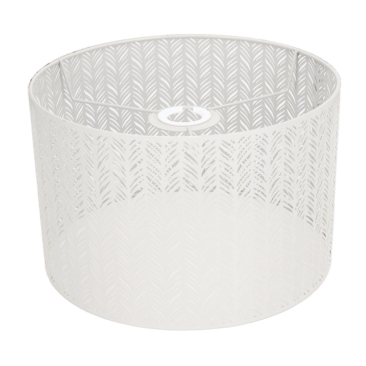 Drum Lamp Shade E27 E14 Clip Fir Leaf Shape Hollow Out Metal Decorative Lampshade Cover for Table Wall Ceiling Lamp White