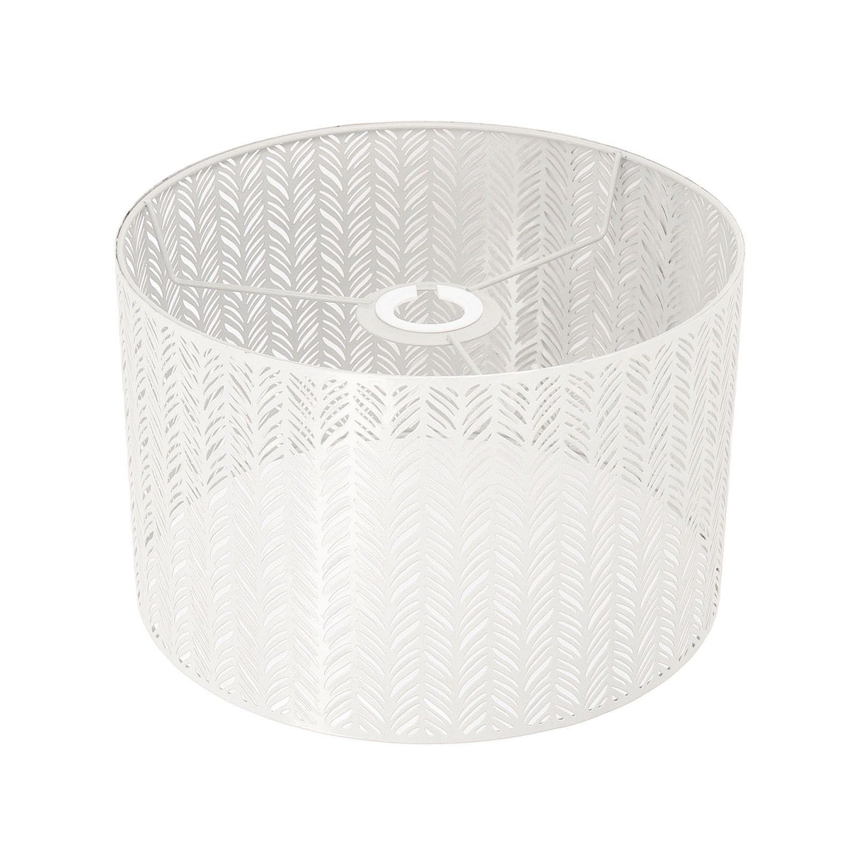 Drum Lamp Shade E27 E14 Clip Fir Leaf Shape Hollow Out Metal Decorative Lampshade Cover for Table Wall Ceiling Lamp White