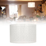 Drum Lamp Shade E27 E14 Clip Fir Leaf Shape Hollow Out Metal Decorative Lampshade Cover for Table Wall Ceiling Lamp White - Extra Image