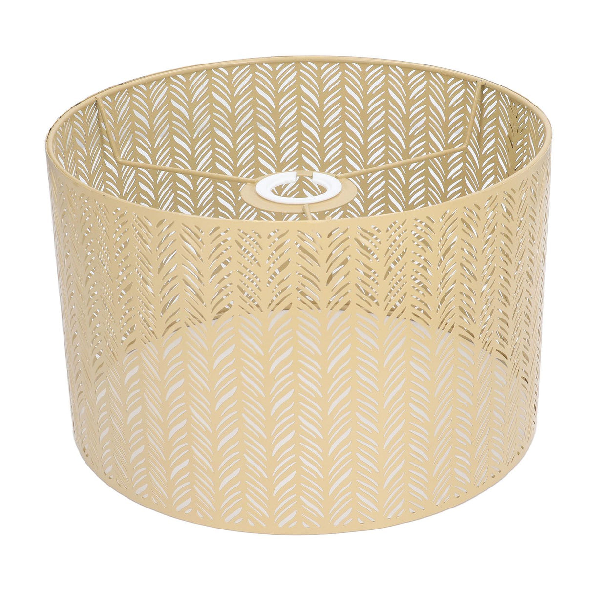 Drum Lamp Shade E27 E14 Clip Fir Leaf Shape Hollow Out Metal Decorative Lampshade Cover for Table Wall Ceiling Lamp Gold