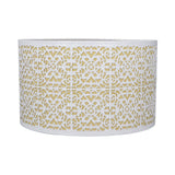 Metal Lampshade Hollow Out Table Light Shade for E27 E14 Caliber Lamp Holder Copper Coin Flower White Yellow Lining - Front View
