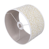 Metal Lampshade Hollow Out Table Light Shade for E27 E14 Caliber Lamp Holder Copper Coin Flower White Yellow Lining - Top-Down View
