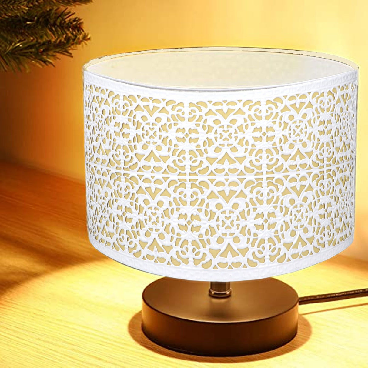 Metal Lampshade Hollow Out Table Light Shade for E27 E14 Caliber Lamp Holder Copper Coin Flower White Yellow Lining