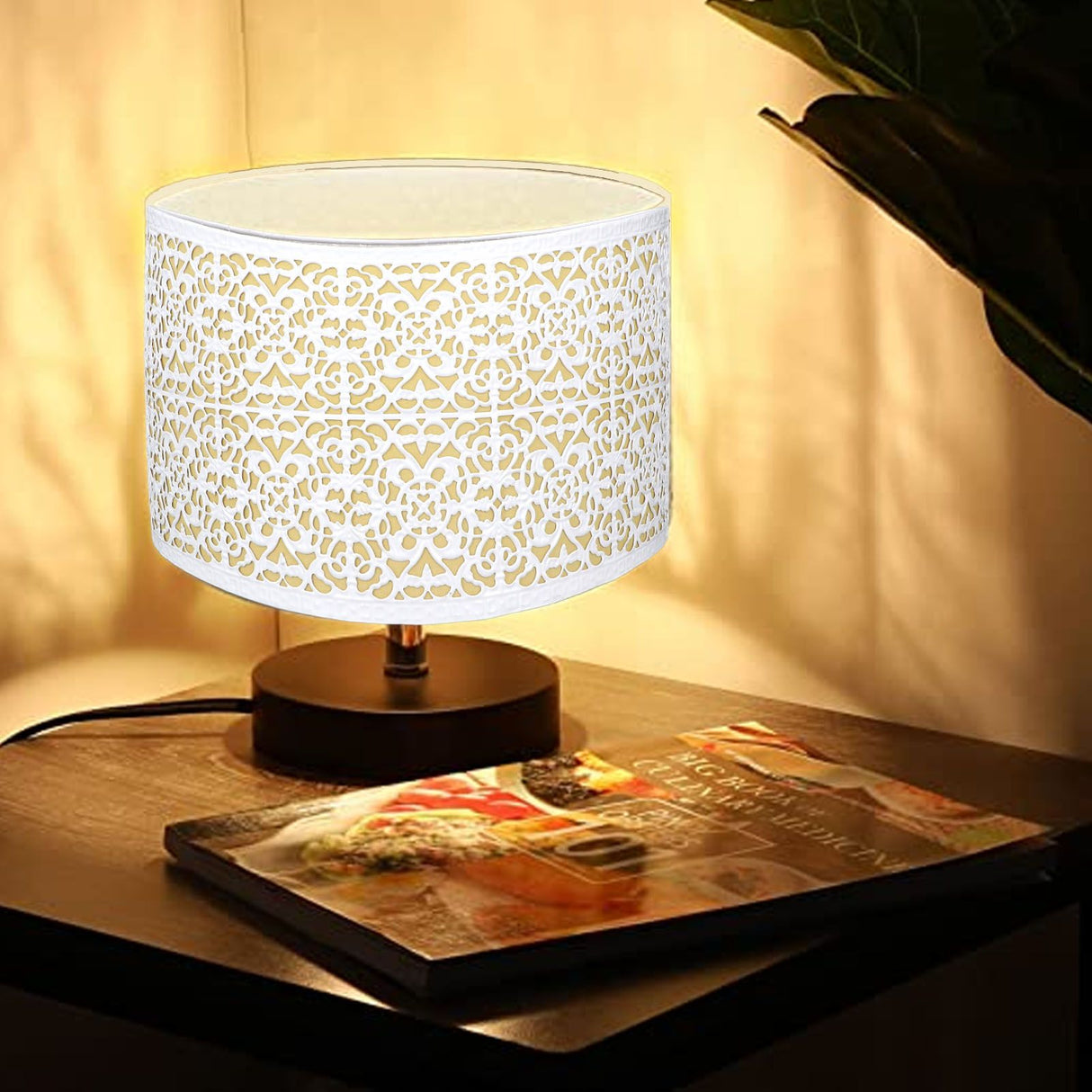 Metal Lampshade Hollow Out Table Light Shade for E27 E14 Caliber Lamp Holder Copper Coin Flower White Yellow Lining