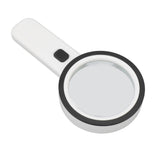 30X Handheld Large Magnifying Glass UV Banknote Inspection Magnifying Glass 12 LED Illuminated Lighted Magnifier For Reading Antique Jewelry Appreciation - Front View