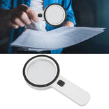 30X Handheld Large Magnifying Glass UV Banknote Inspection Magnifying Glass 12 LED Illuminated Lighted Magnifier For Reading Antique Jewelry Appreciation
