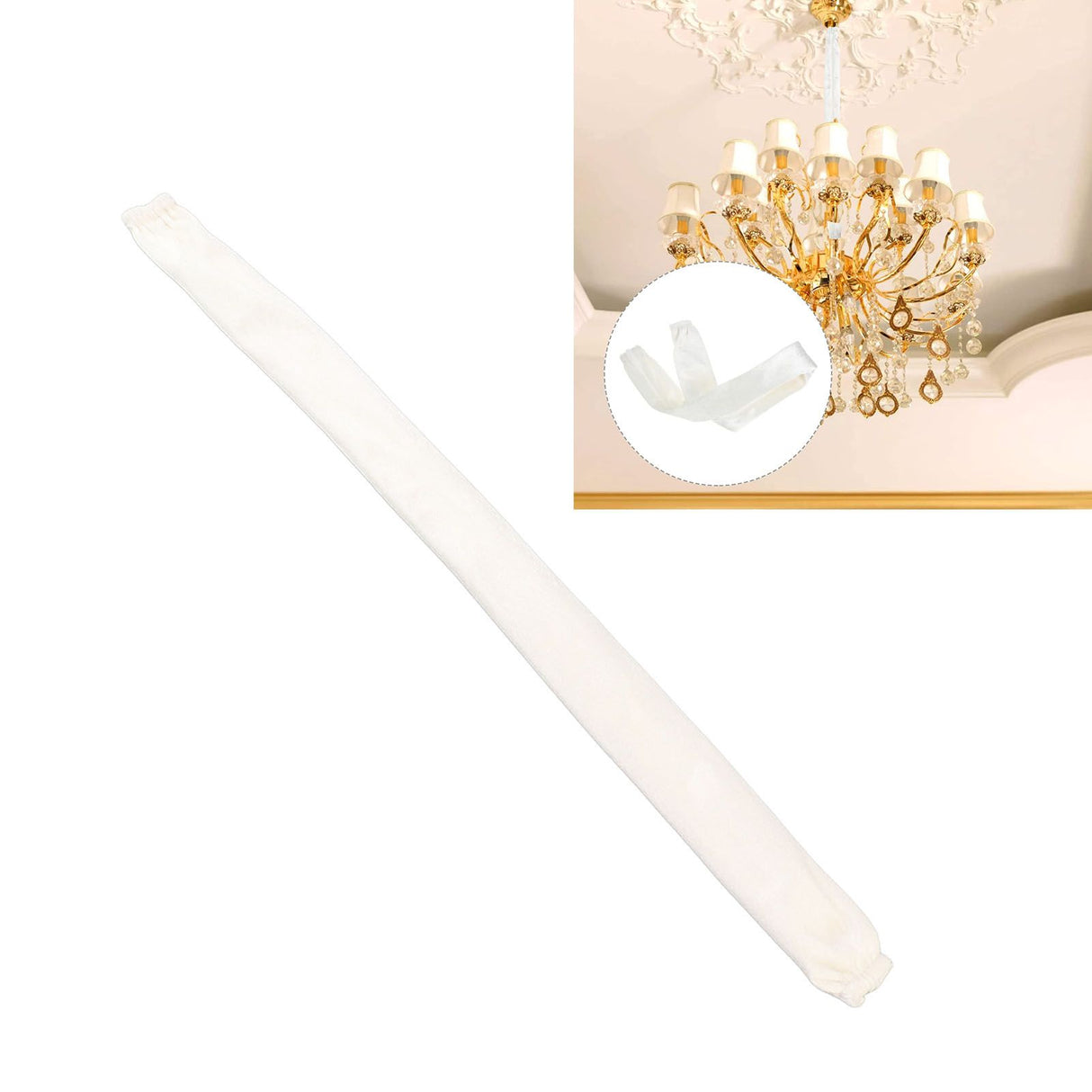 Chain Cover Dustproof Wire Flannelette Cloth 60cm Length 5cm Width with Zipper for Protection White