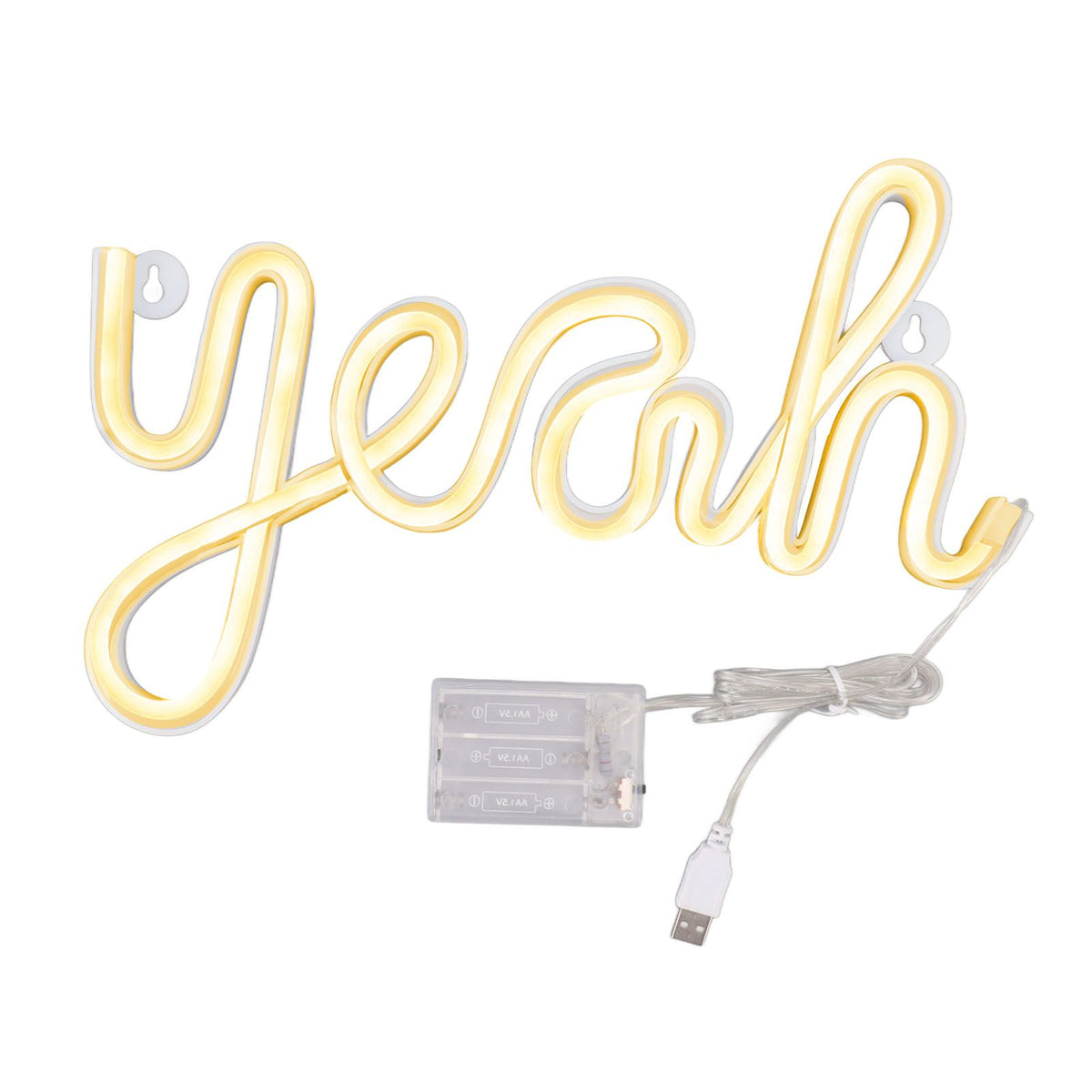 LED Neon Sign Yeah Shape Wall Decor Neon Night Light Uniform Soft Lighting LED Sign Warm White