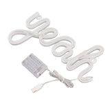 LED Neon Sign Yeah Shape Wall Decor Neon Night Light Uniform Soft Lighting LED Sign Warm White - Front View