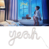 LED Neon Sign Yeah Shape Wall Decor Neon Night Light Uniform Soft Lighting LED Sign Warm White - Extra Image