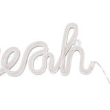 LED Neon Sign Yeah Shape Wall Decor Neon Night Light Uniform Soft Lighting LED Sign Warm White