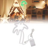 LED Neon Lamp Coconut Tree Wall Decorative Lamp USB Powered Night Light for Bedroom Toggle Switch