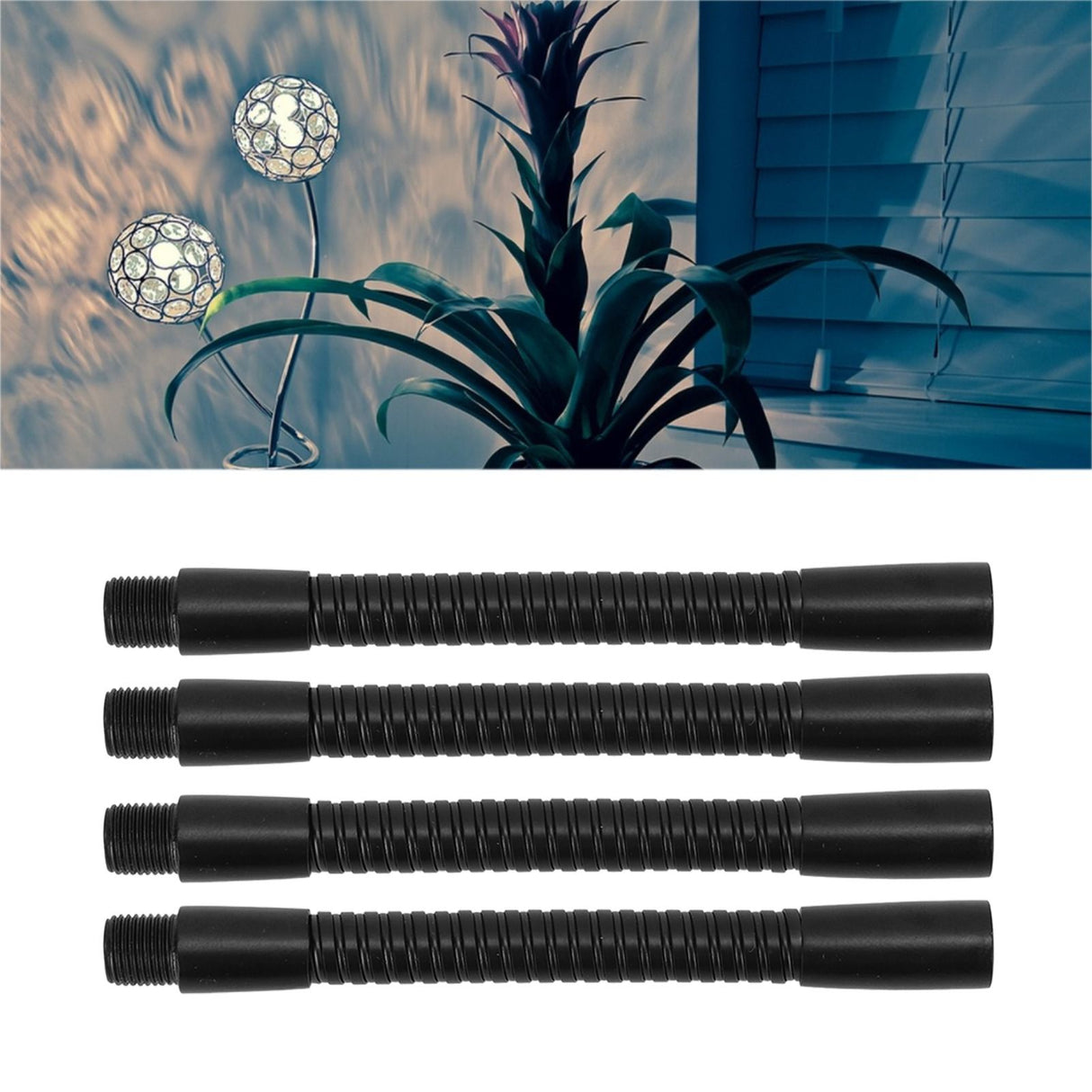 4 Pcs Gooseneck Lamp Hose Aluminium 10mm Caliber Flexible Table Desk Lamp Hose Lighting Fittings 12cm
