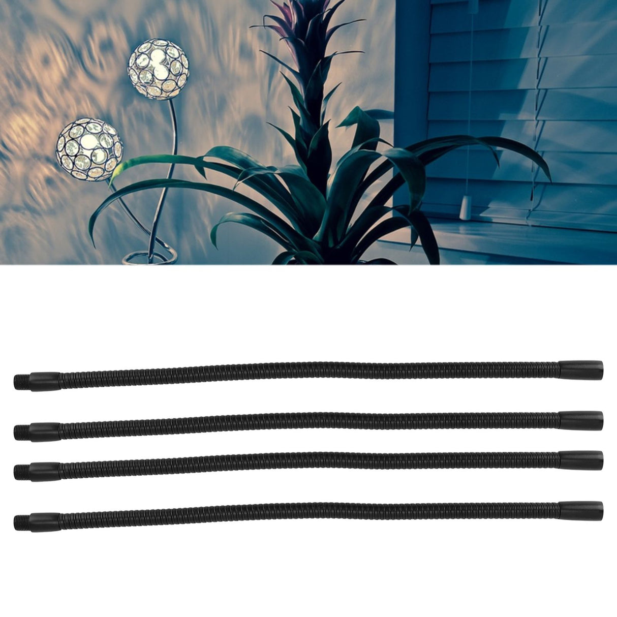 4 Pcs Gooseneck Lamp Hose Aluminium 10mm Caliber Flexible Table Desk Lamp Hose Lighting Fittings 35cm