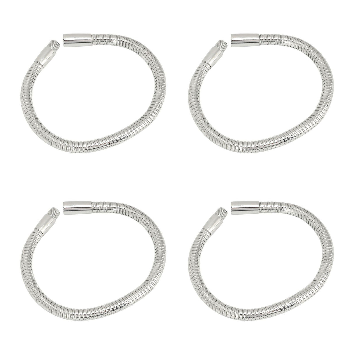 4 Pcs LED Gooseneck Lamp Hose Table Lamp Lights Accessories LED Hose Metal Pipe Chrome 35cm