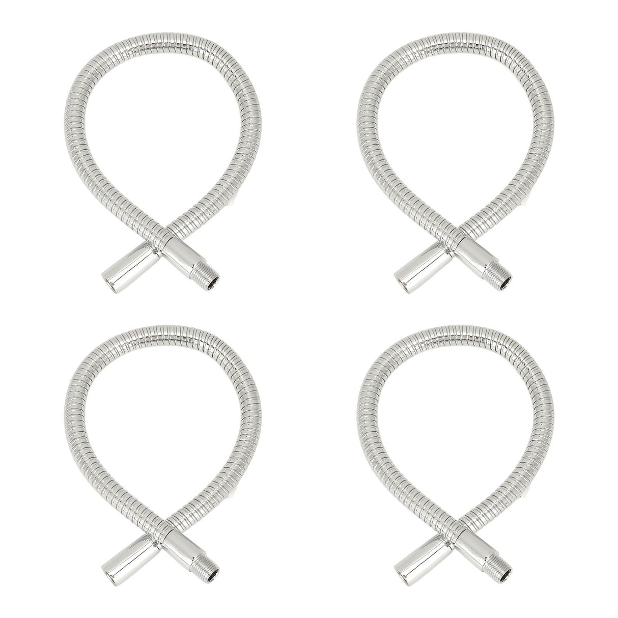 4 Pcs LED Gooseneck Lamp Hose Table Lamp Lights Accessories LED Hose Metal Pipe Chrome 35cm