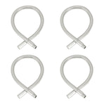 4 Pcs LED Gooseneck Lamp Hose Table Lamp Lights Accessories LED Hose Metal Pipe Chrome 35cm