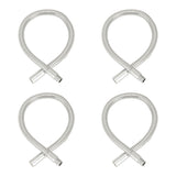 4 Pcs LED Gooseneck Lamp Hose Table Lamp Lights Accessories LED Hose Metal Pipe Chrome 35cm - Rear View