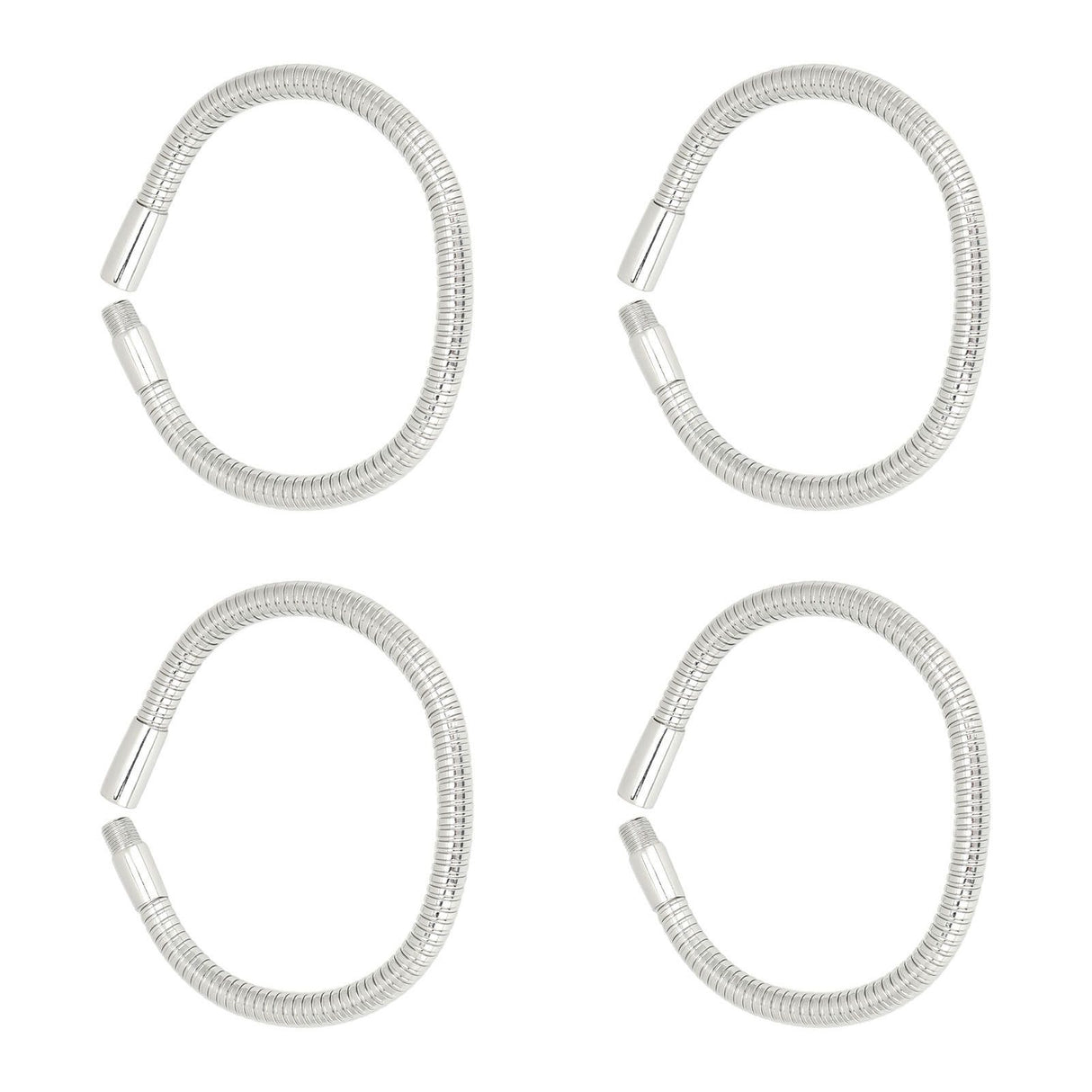 4 Pcs LED Gooseneck Lamp Hose Table Lamp Lights Accessories LED Hose Metal Pipe Chrome 35cm